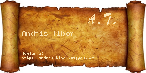 Andris Tibor névjegykártya